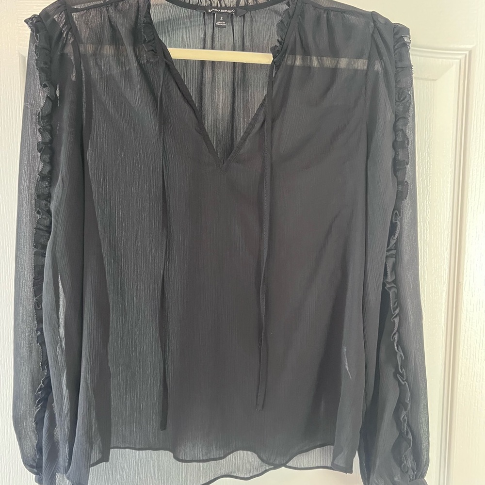 Banana Republic Black Sheer Blouse